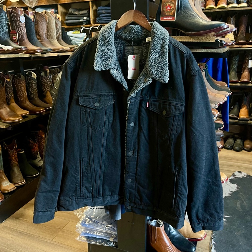 Levi's Black Sherpa-Lined Denim Jacket